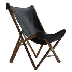 Vintage Leather Folding Hardoy Butterfly Chair Princes Design Works