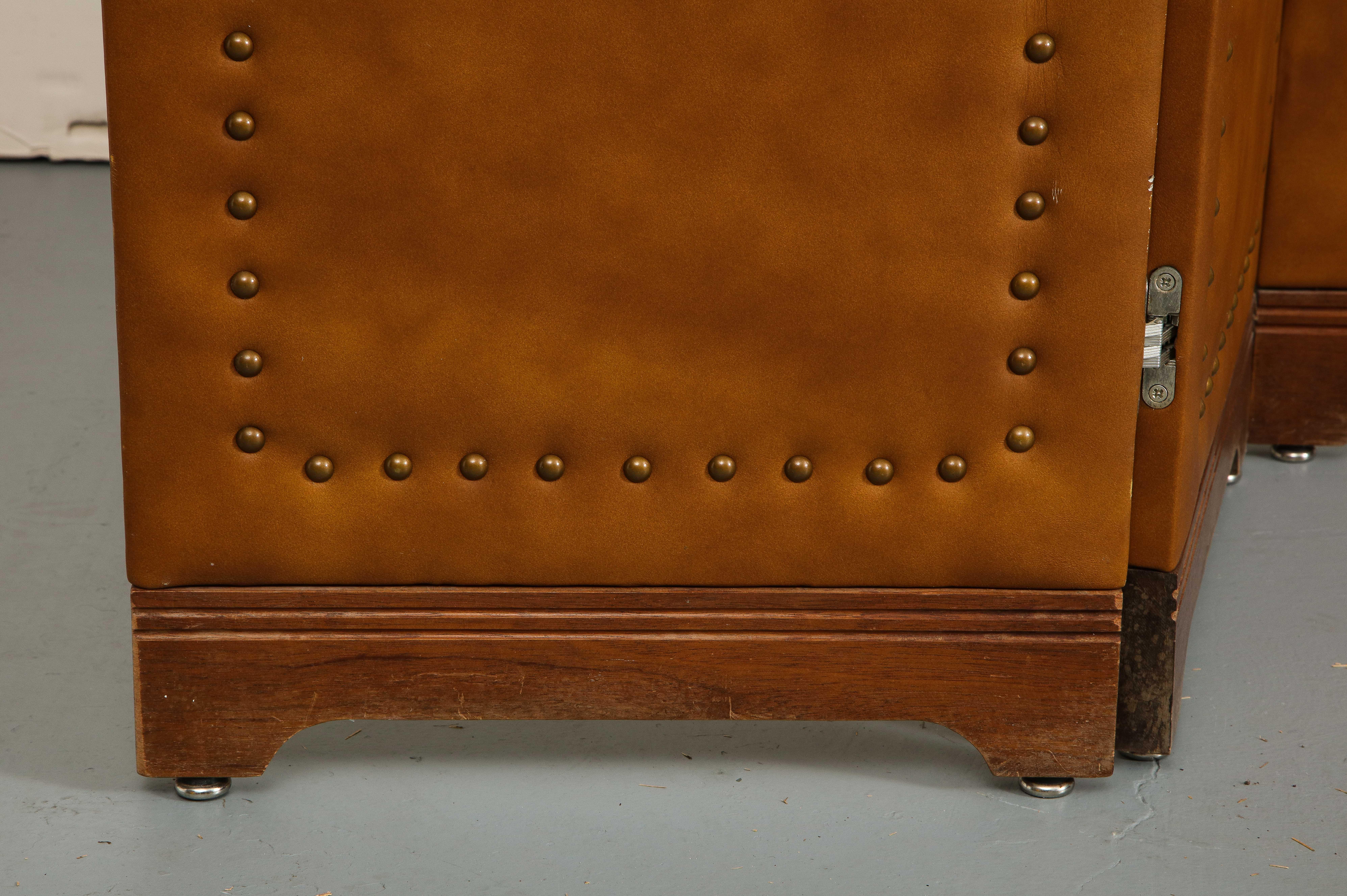 Écran pliant vintage en cuir avec 5 panneaux, vers 1960 en vente 7