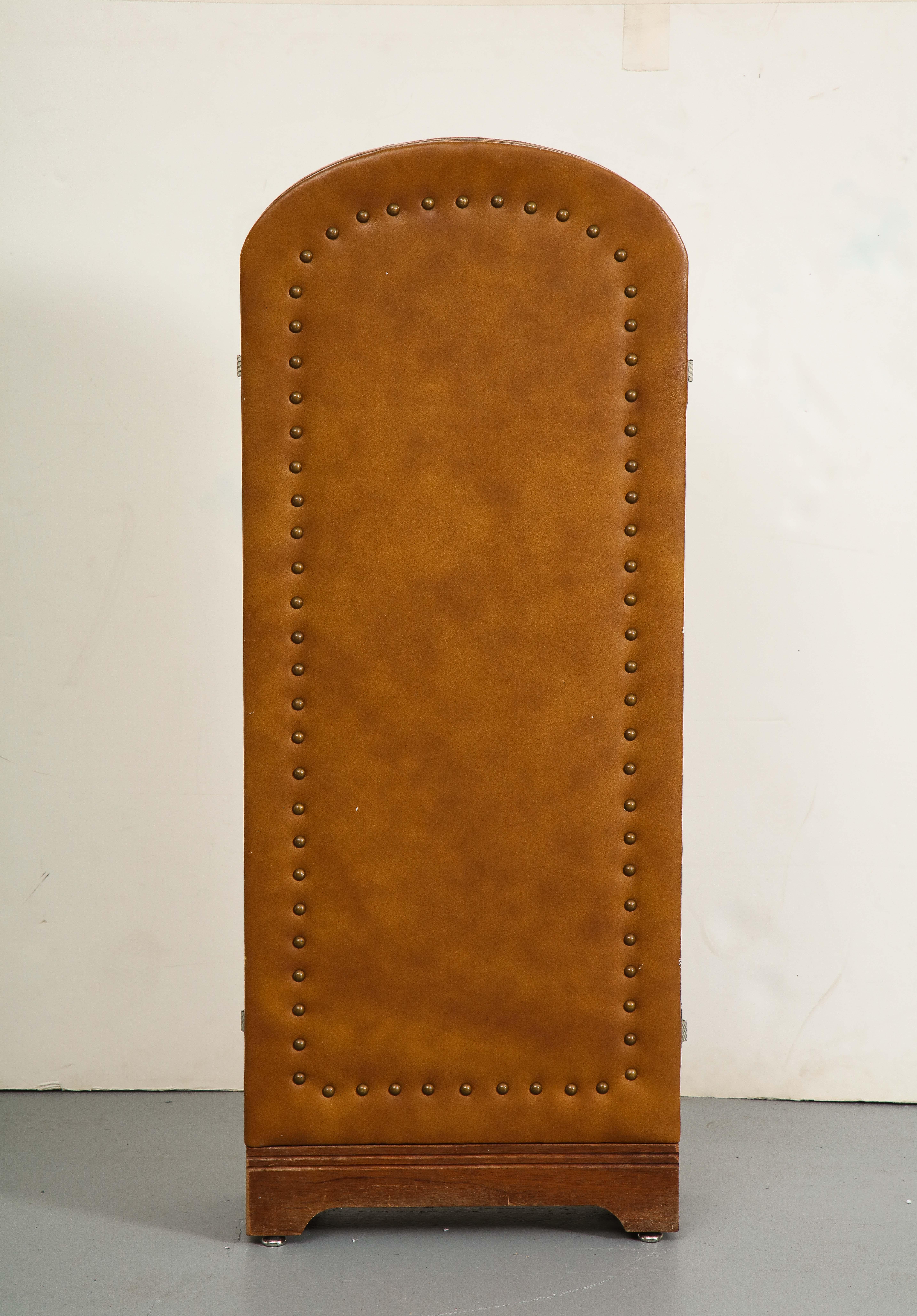 Écran pliant vintage en cuir avec 5 panneaux, vers 1960 en vente 1