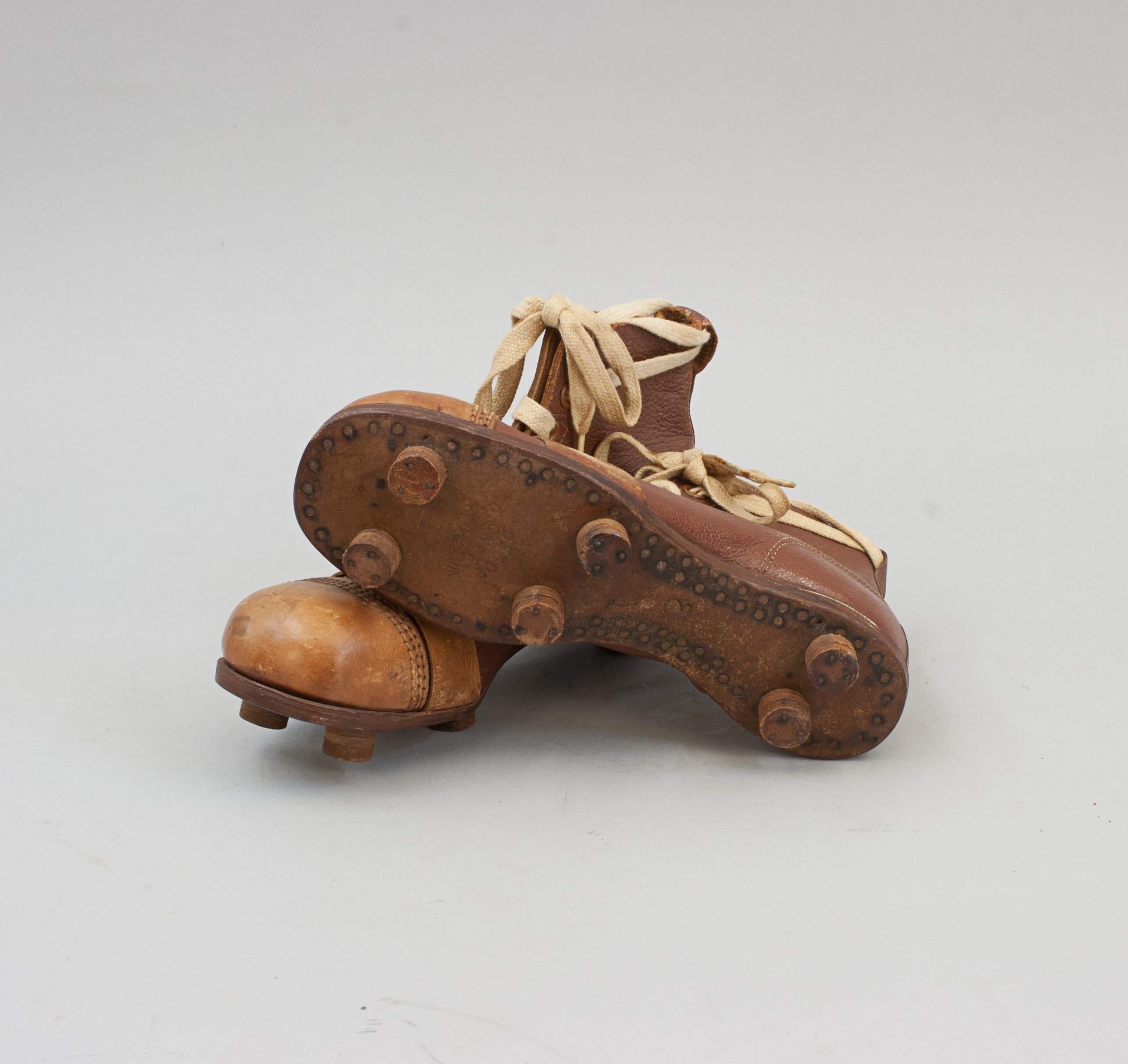 Vintage Leather Football Boots. For Sale 1