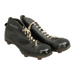 Used Leather Football Boots, New Kenton Black Football Boots