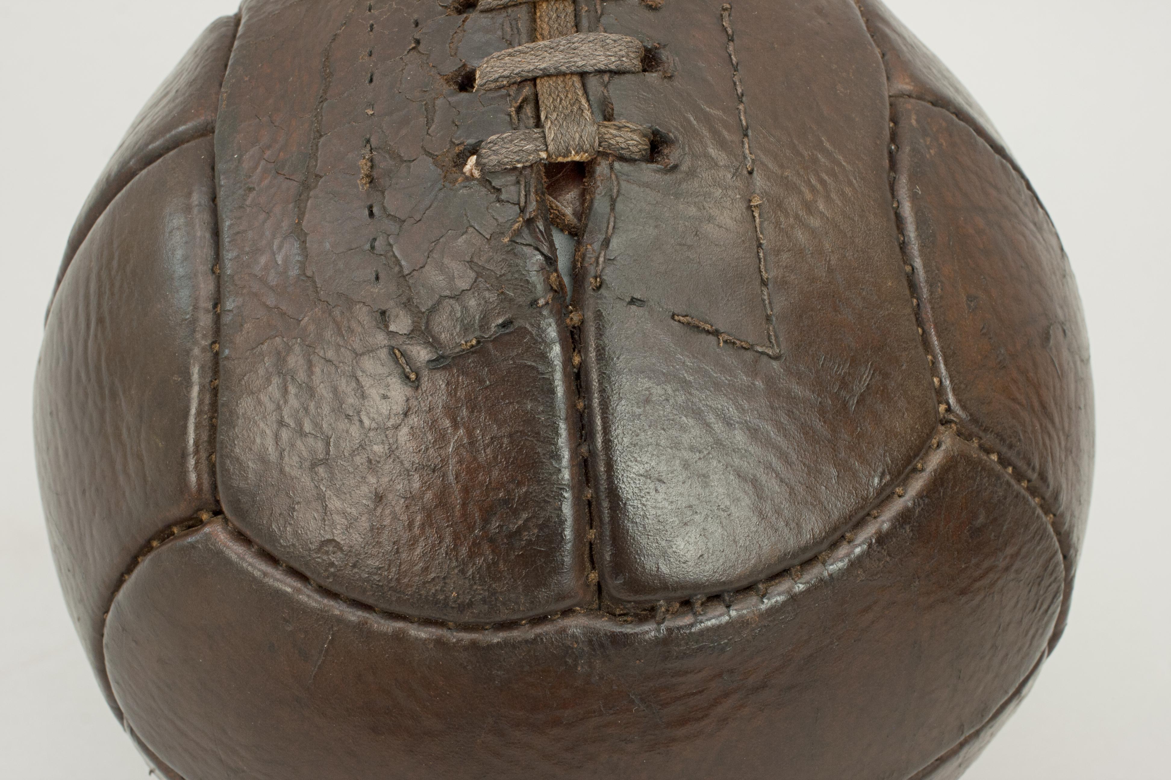 English Vintage Leather Football, Soccer Ball