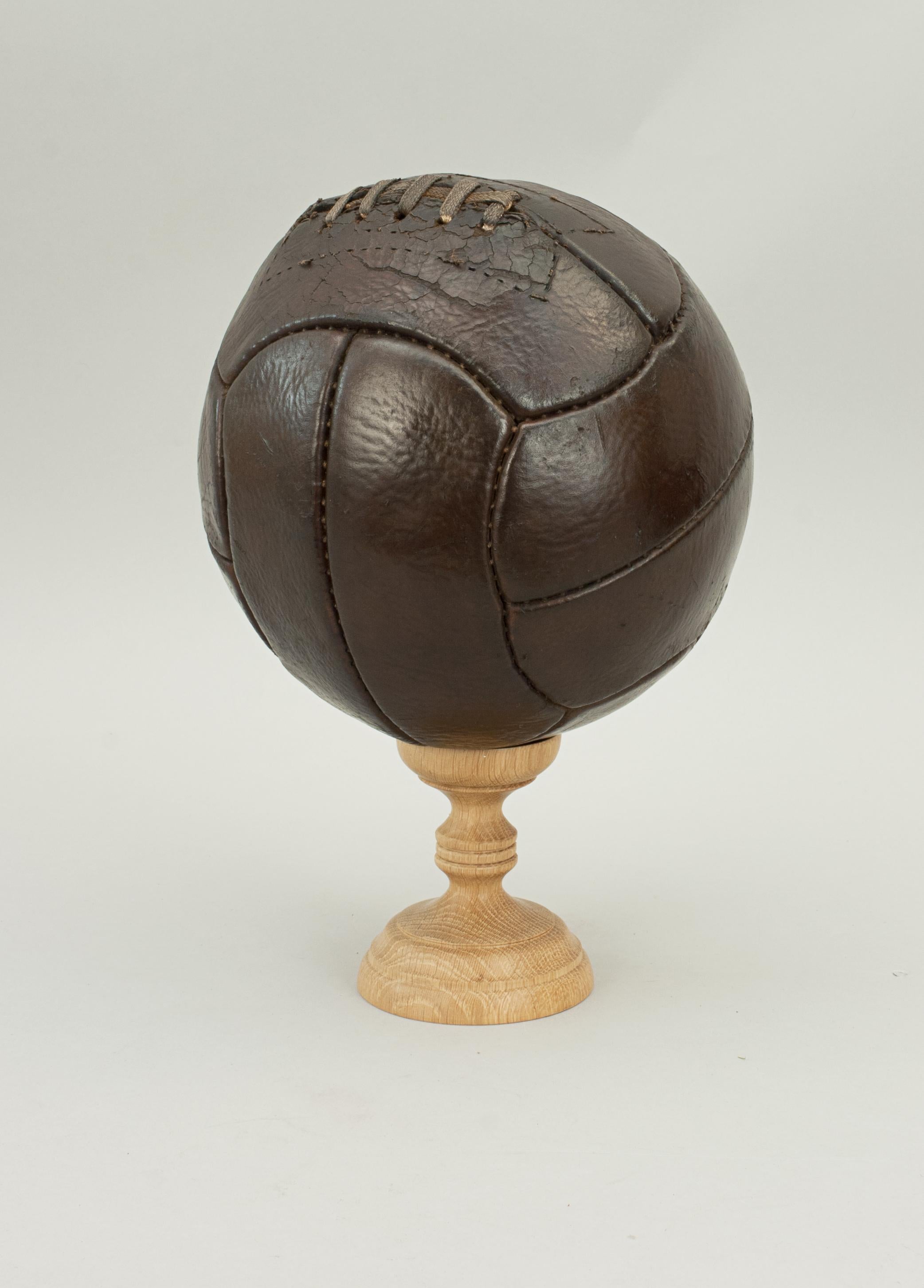 Mid-20th Century Vintage Leather Football, Soccer Ball