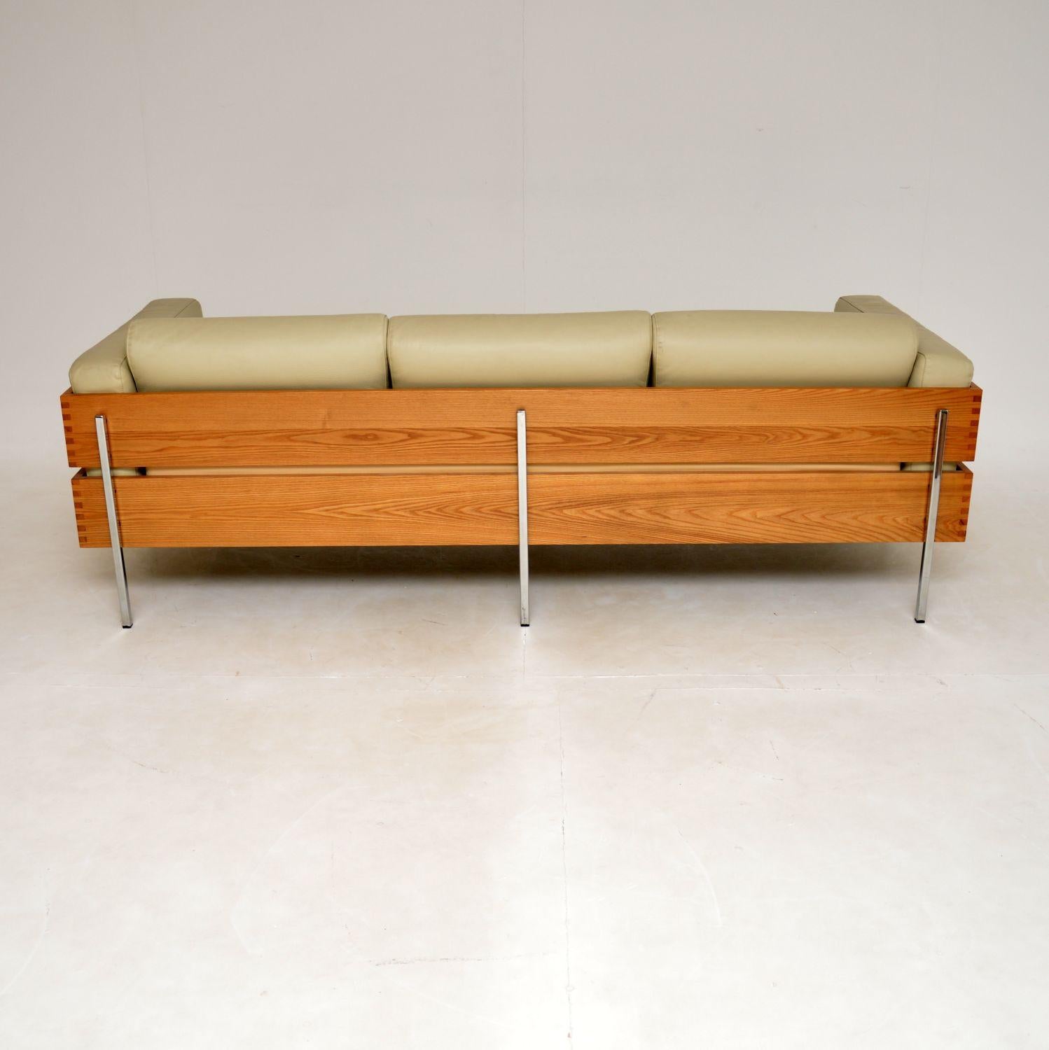 British Vintage Leather Forum Sofa by Robin Day for Habitat
