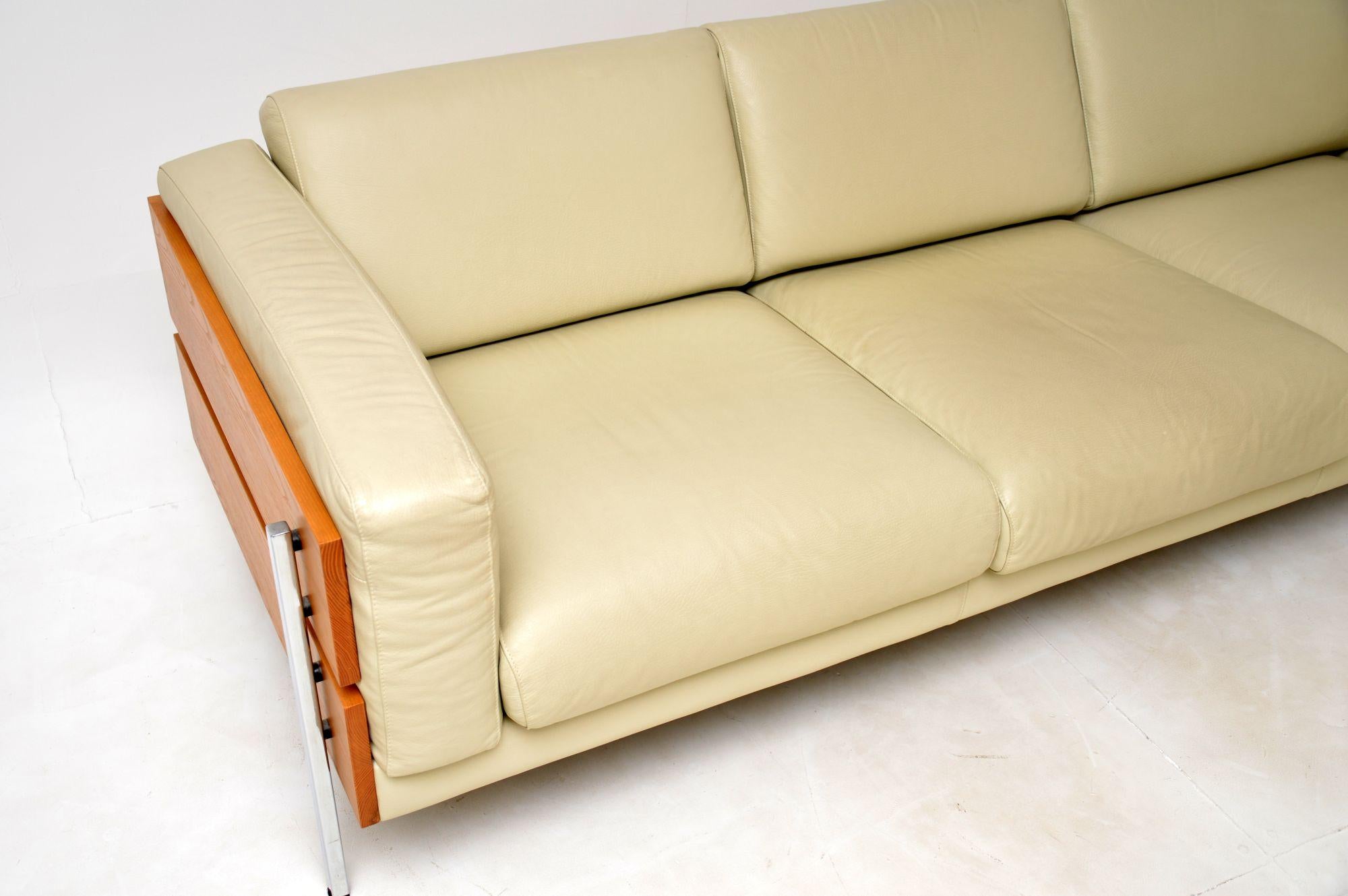 20th Century Vintage Leather Forum Sofa by Robin Day for Habitat