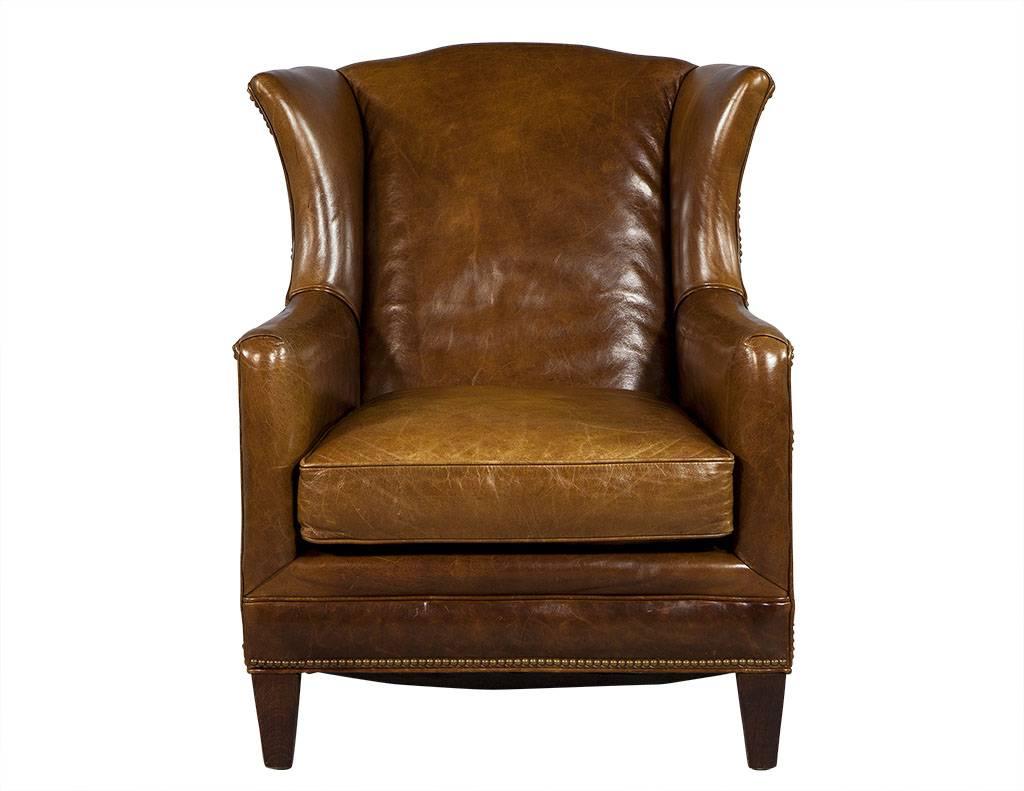 Vintage Leather Gentleman’s Wing Chair 2