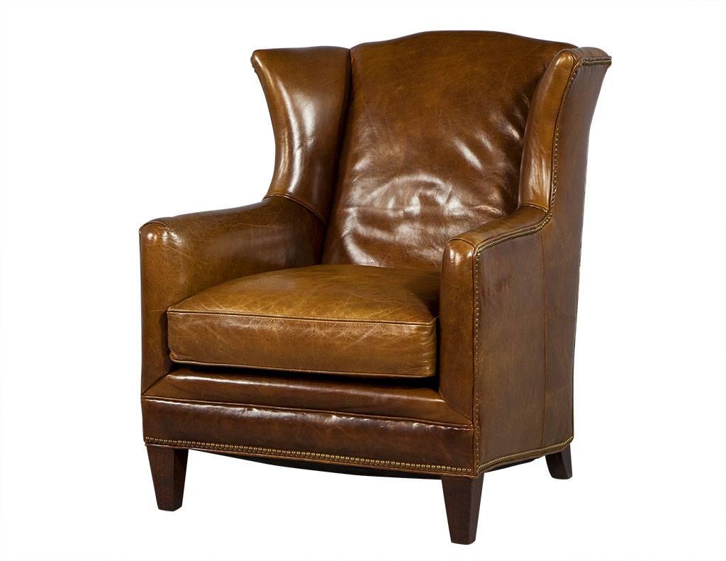Vintage Leather Gentleman’s Wing Chair 3