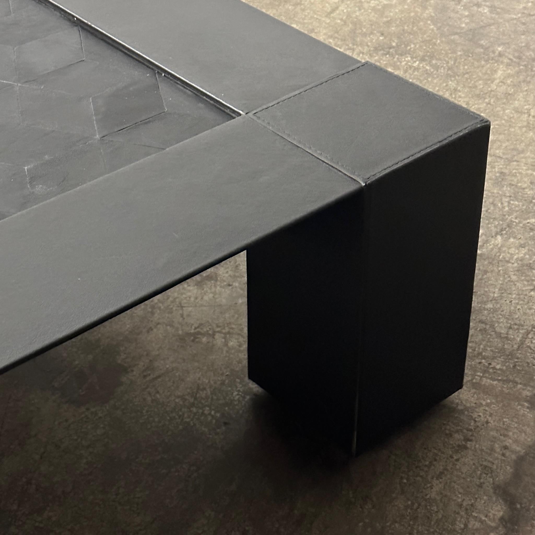 Late 20th Century Vintage Leather Geometric Coffee Table by Jori of Belgium For Sale