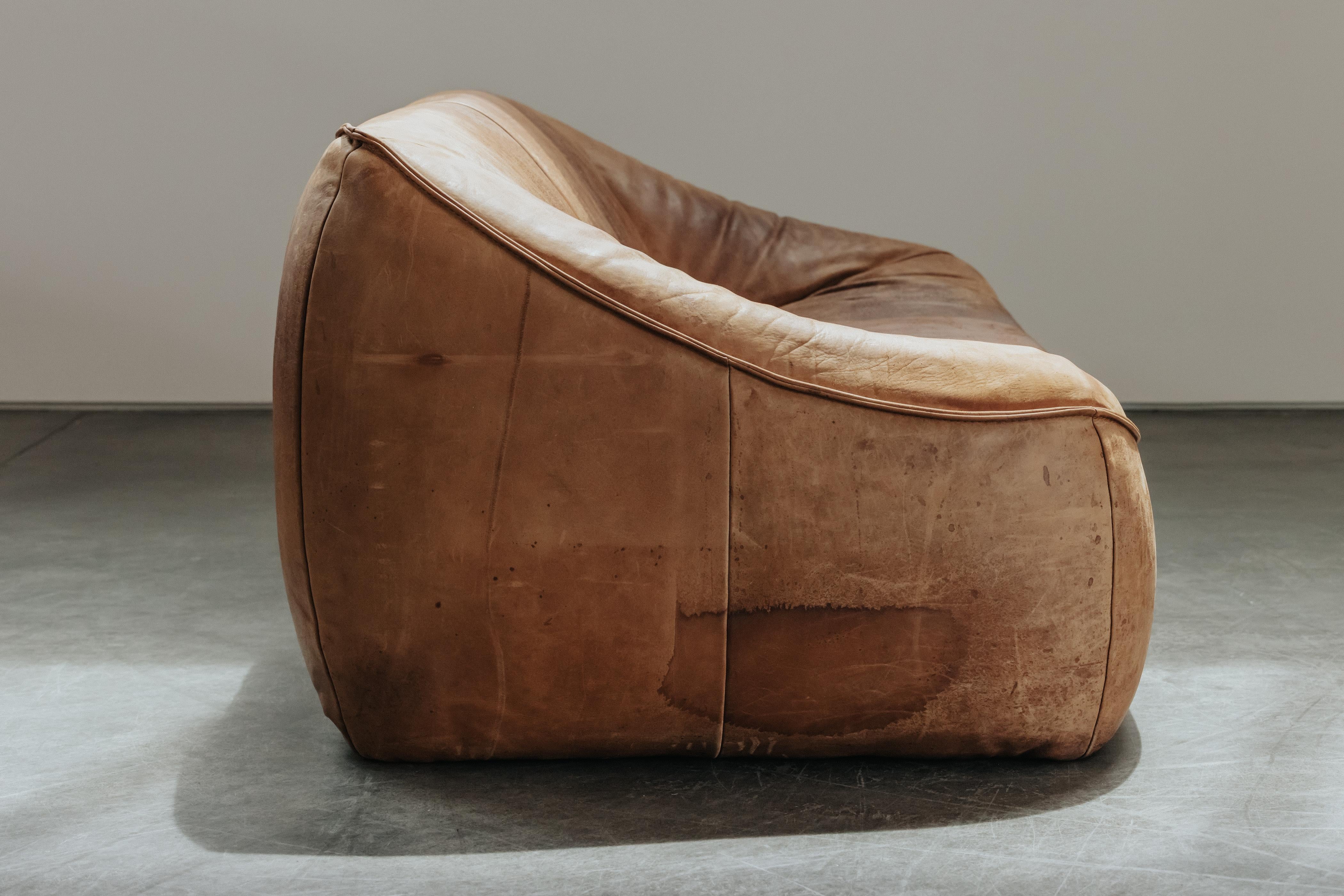 Canapé vintage en cuir Gerard Van Den Berg Ringo des Pays-Bas, Circa 1970 en vente 2