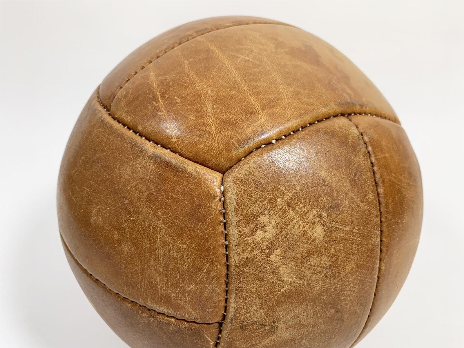Industrial Vintage Leather Gym Ball by Gala, 1930s For Sale