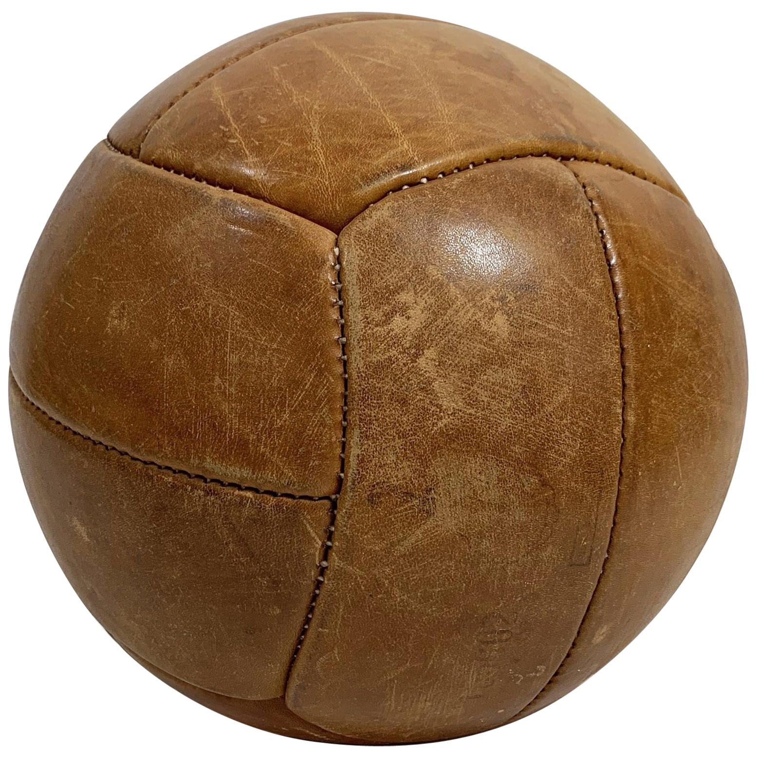 Vintage Leather Gym Ball by Gala, 1930s For Sale