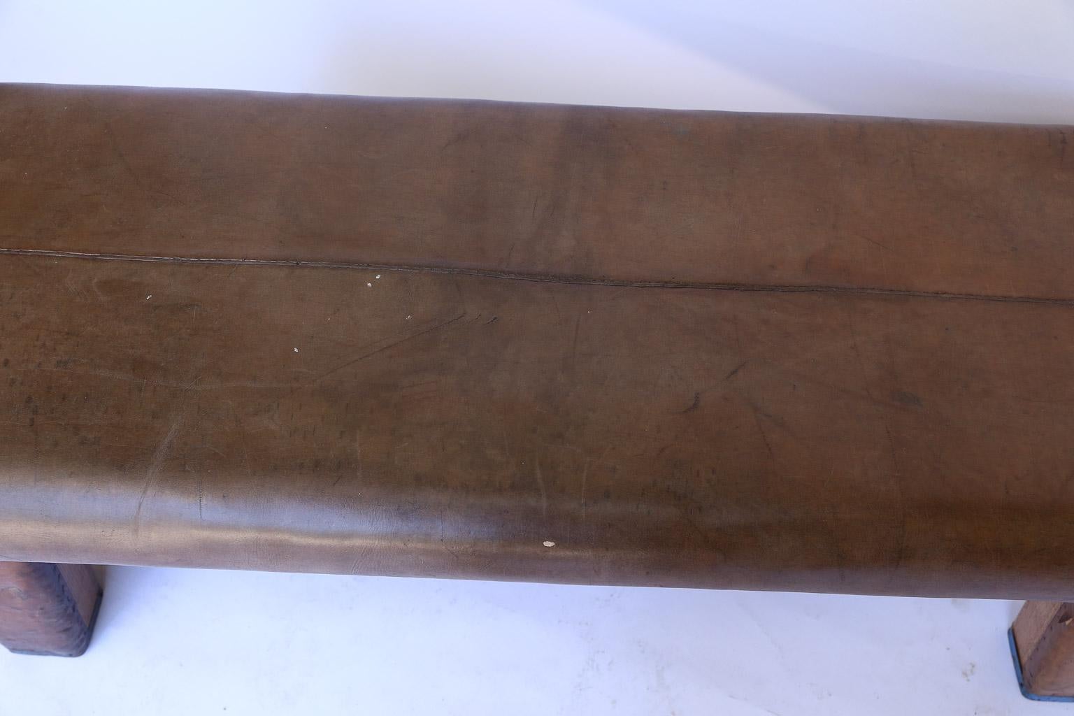 antique leather bench