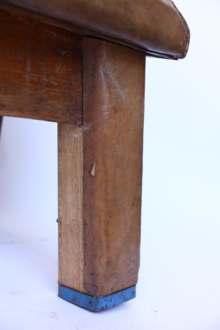 Vintage Leather Gym Bench at 1stDibs
