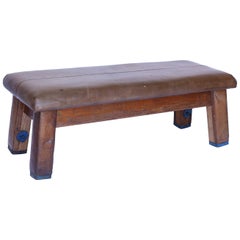 Vintage Leather Gym Bench