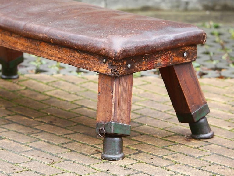 Vintage Leather Gym Bench, 1930s For Sale at 1stDibs