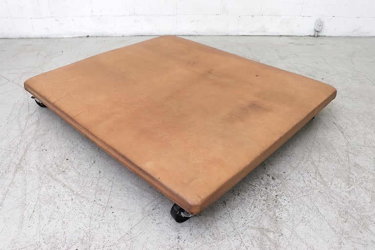 Vintage Leather Gym Mat on Wheels For Sale at 1stDibs