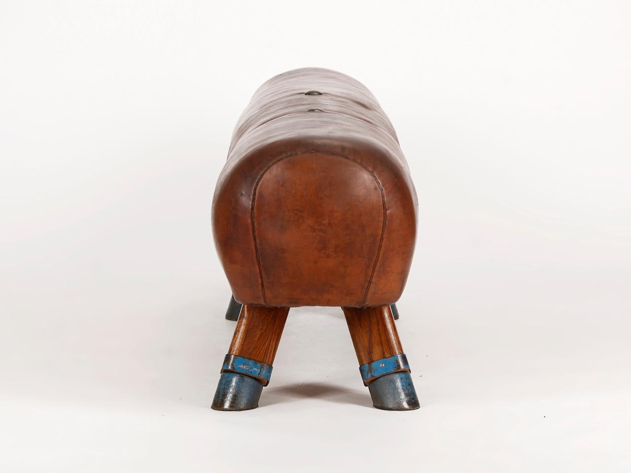 20th Century Vintage Leather Gymnastics Pommel Horse Bench, 1920s