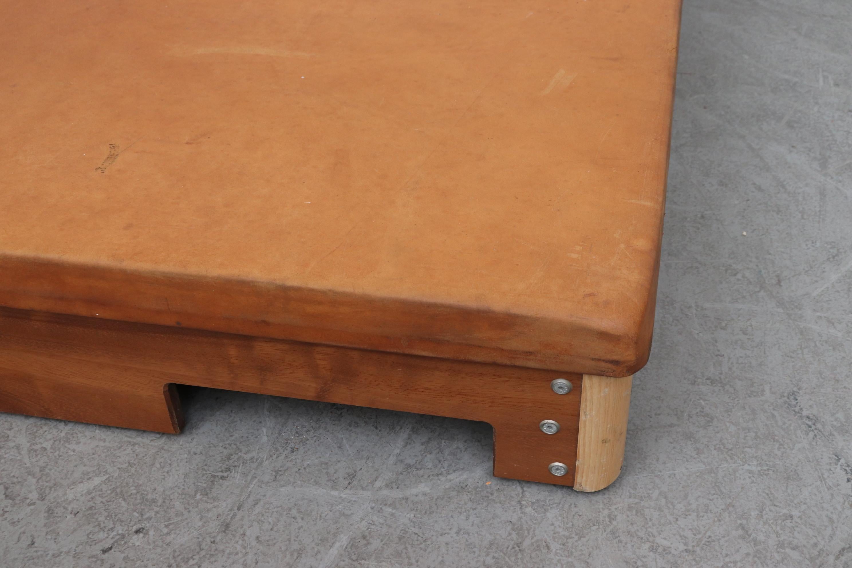 Vintage Leather Gymnastics Square Tumble Mat 6
