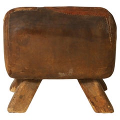 Taburete de gimnasia vintage de cuero  Años 30, Checoslovaquia