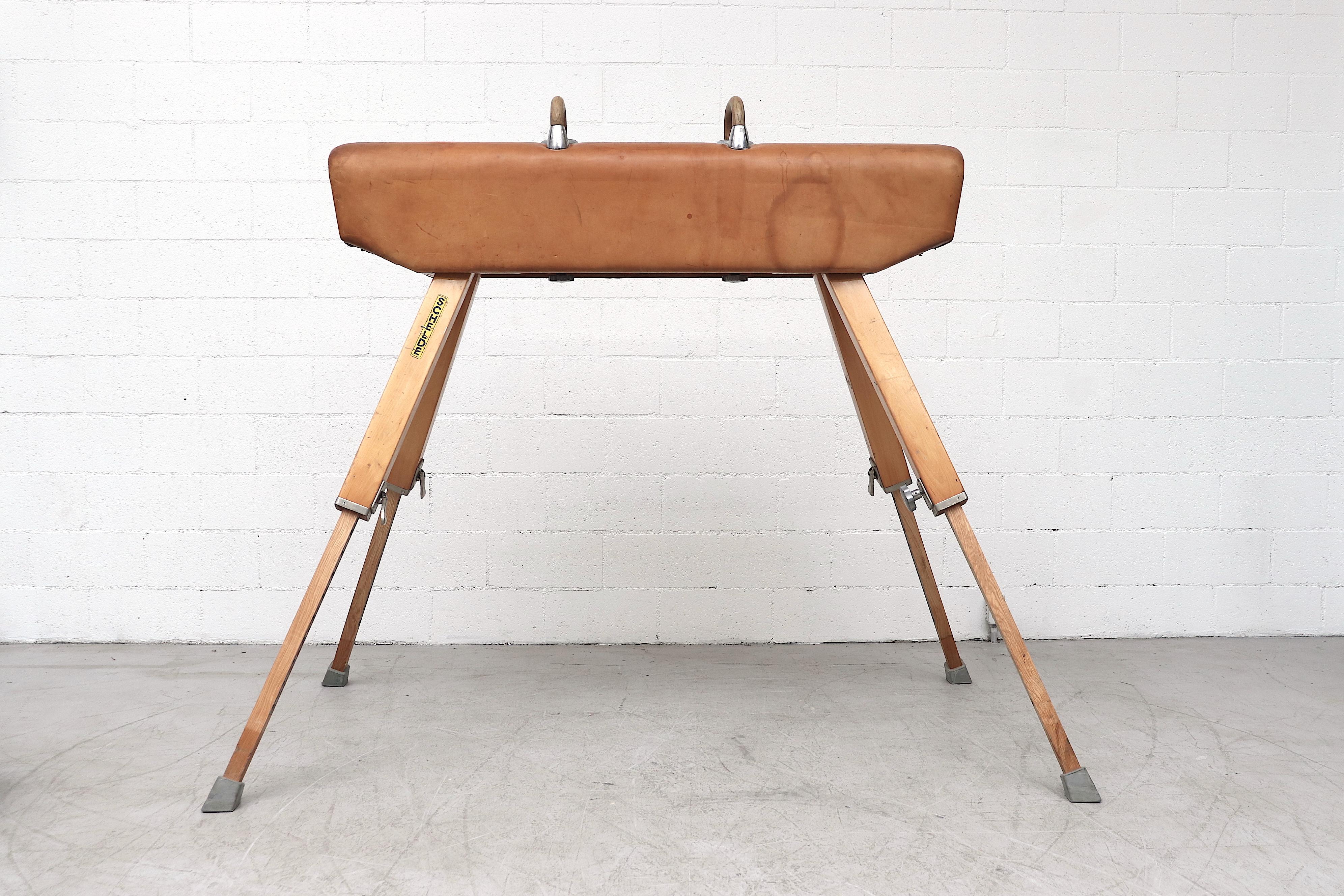 Mid-Century Modern Vintage Leather Gymnastics Vault