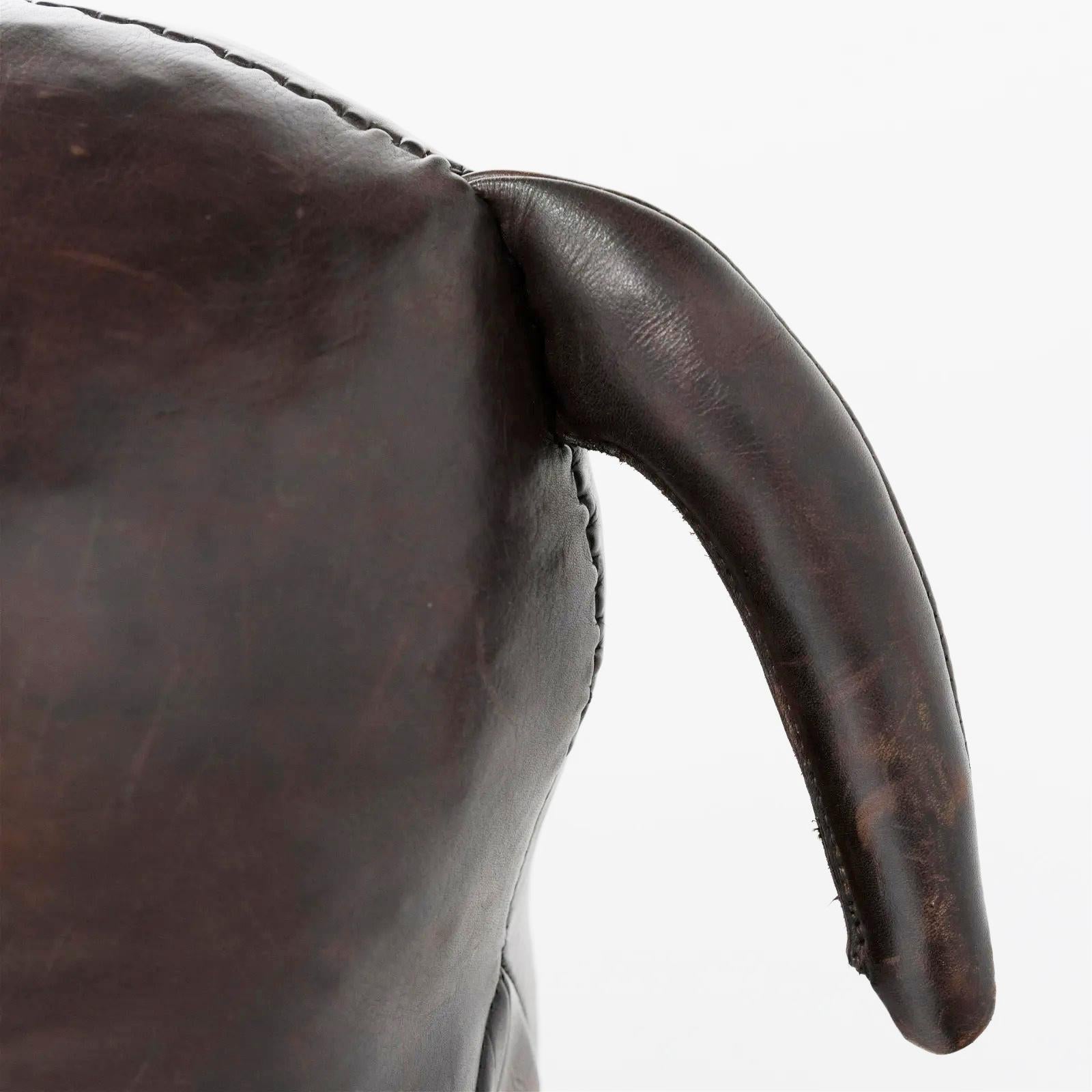 Vintage Leather Hippo,
Dmitri Omersa for Abercrombie & Fitch,
The 1970s

The leather footstool is designed in the shape of a hippo in beautiful dark leather.

Dimensions: 18 inches high x 34 inches long x 12 inches wide

Reference: 
omersa