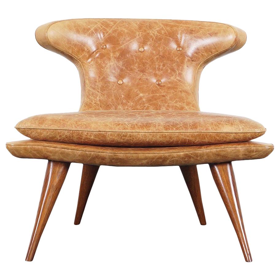 Vintage Leather "Horn" Chair