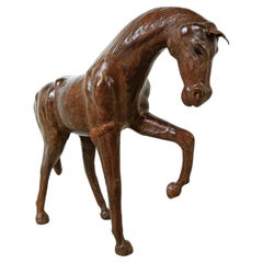 Figure de cheval vintage en cuir, années 1960