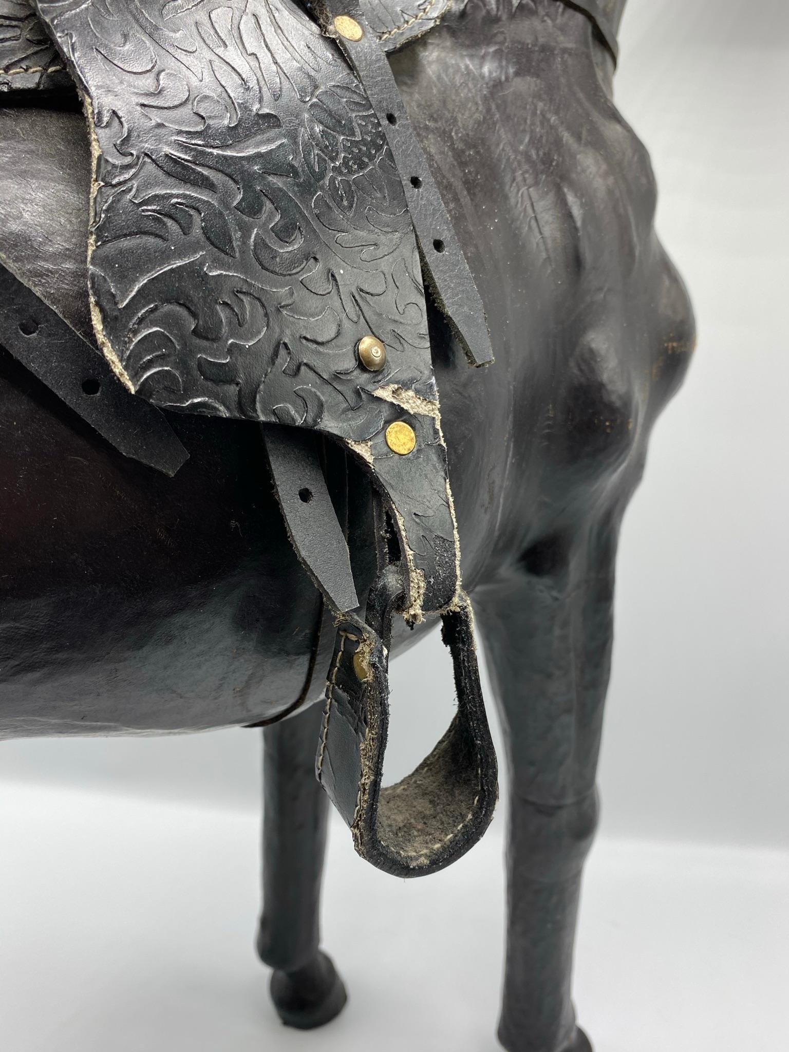 Vintage Leather Horse Figurine 1