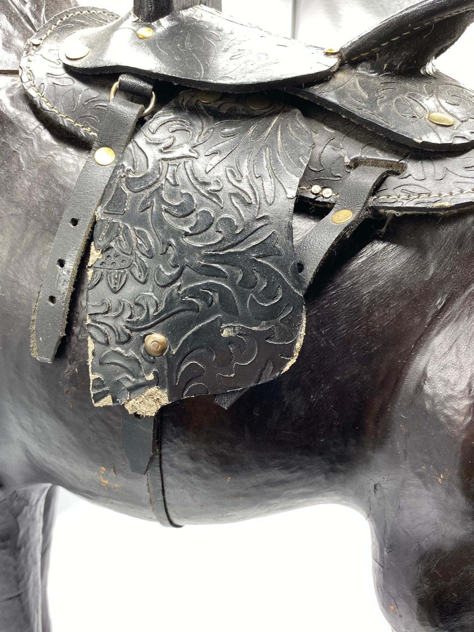 Vintage Leather Horse Figurine 4