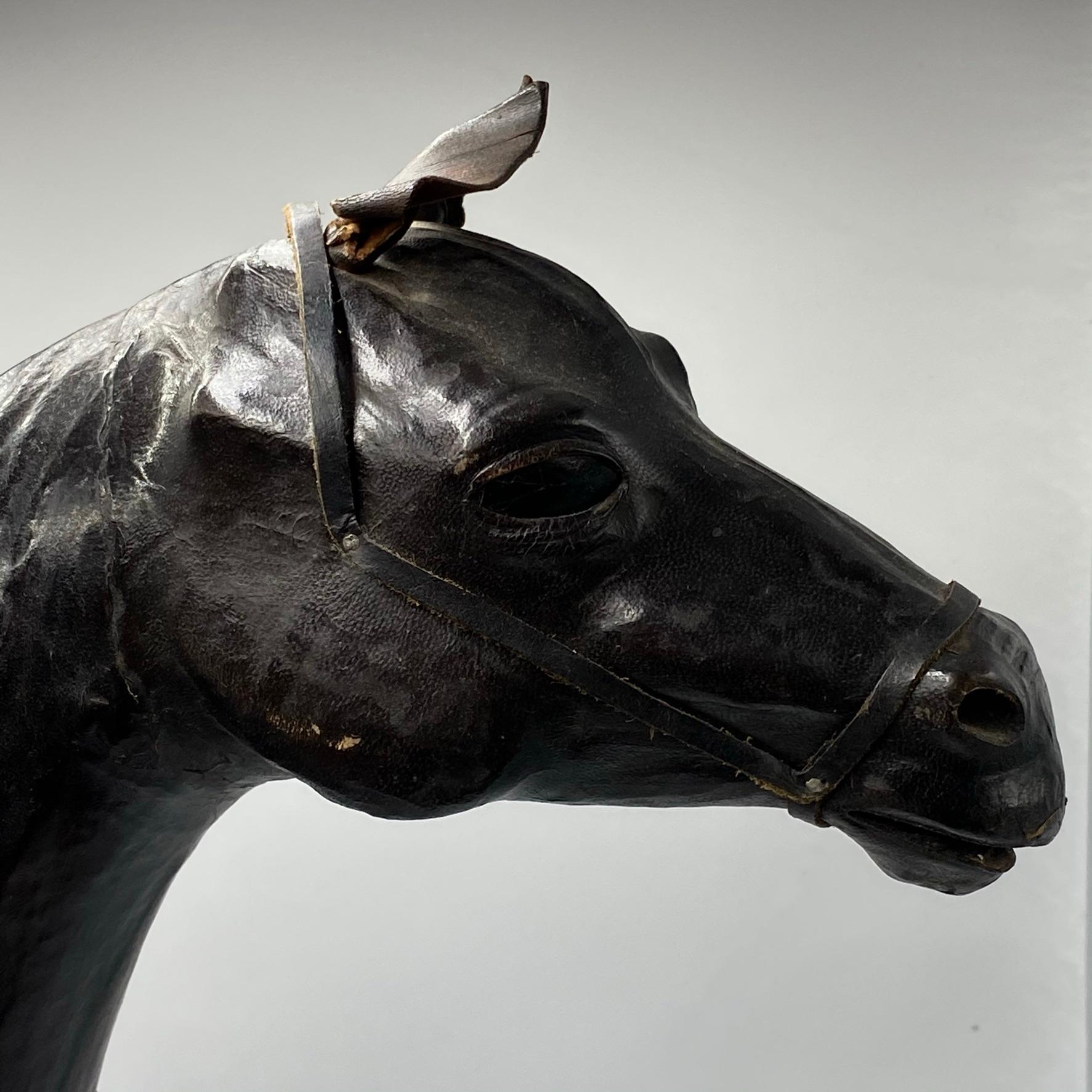 Vintage Leather Horse Figurine 6