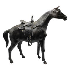 Vintage Leather Horse Figurine