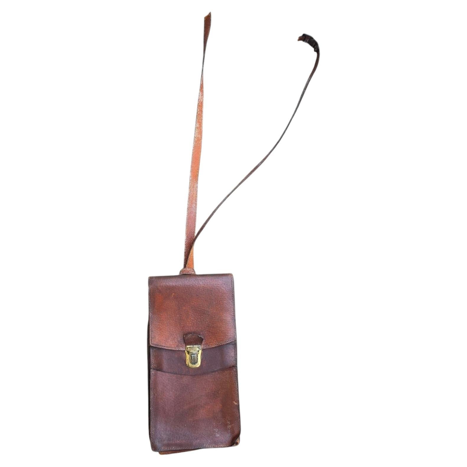 Bolso de caza vintage de piel, de los años 50