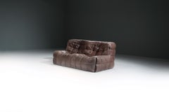 Vintage leather Kashima Sofa 1982 by Michel Ducaroy for Ligne Roset France