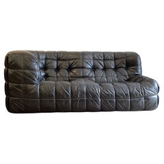 Vintage Leather Kashima Sofa by Ligne Roset, 1980s