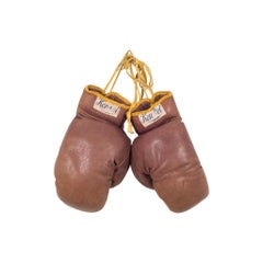 Used Leather Ken Wel Boxing Gloves, circa 1940