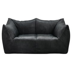 Sofá vintage Le Bambole de cuero procedente de Francia, circa 1970