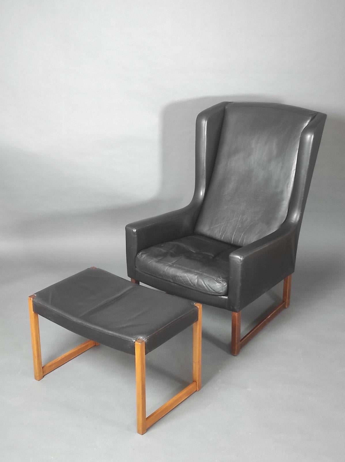 German Vintage Leather Longue Chair By Rudolf B. Glatzel for Alfred Kill 1960s For Sale