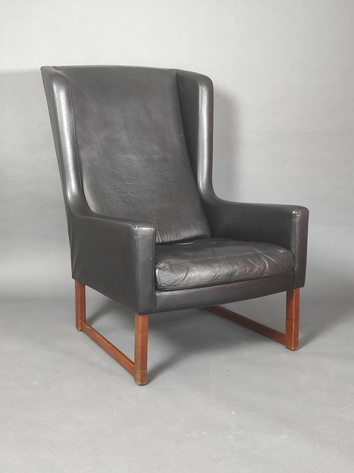 Vintage Leather Longue Chair By Rudolf B. Glatzel for Alfred Kill 1960s In Fair Condition For Sale In Čelinac, BA