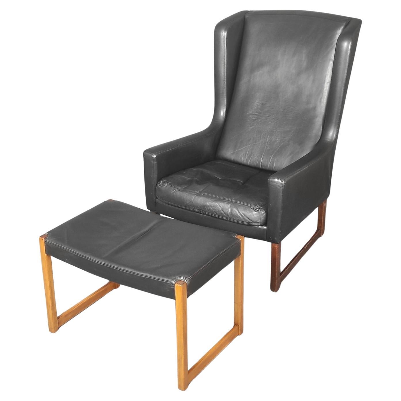 Vintage Leather Longue Chair By Rudolf B. Glatzel for Alfred Kill 1960s
