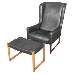 Silla Longue vintage de cuero de Rudolf B. Glatzel para Alfred Kill Años 60