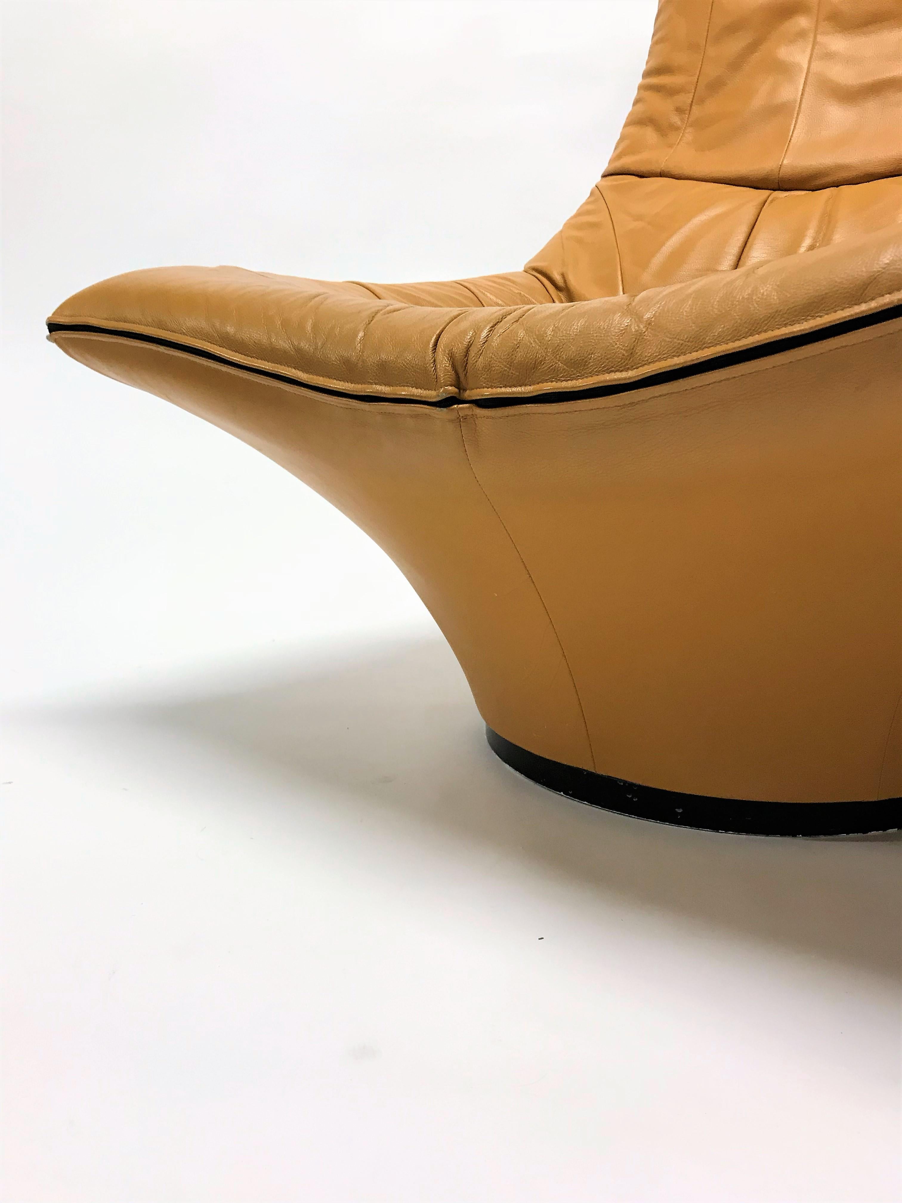 Vintage Leather Lounge Chair by Gerard Van Den Berg, 1970s 7