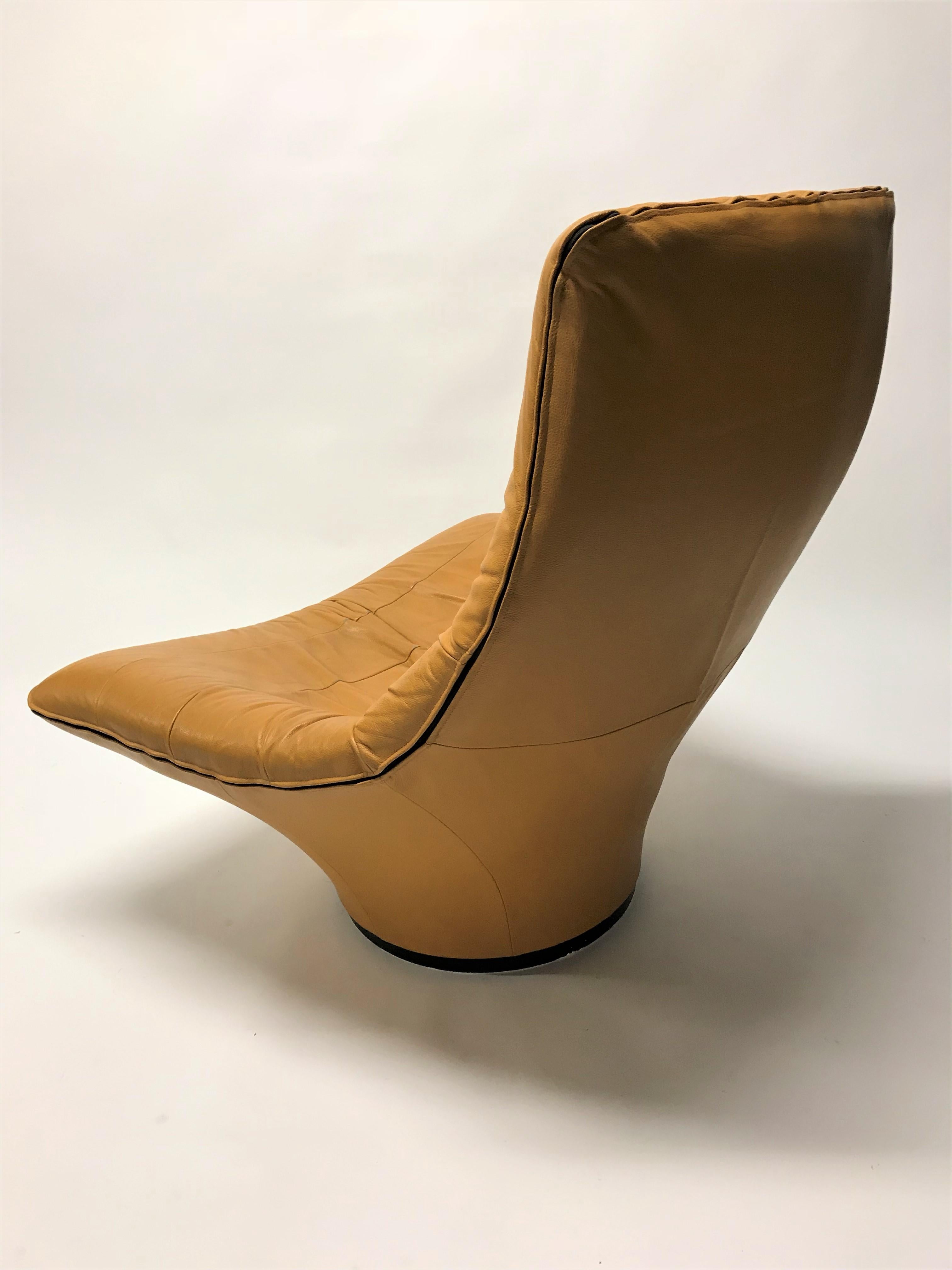 Mid-Century Modern Vintage Leather Lounge Chair by Gerard Van Den Berg, 1970s