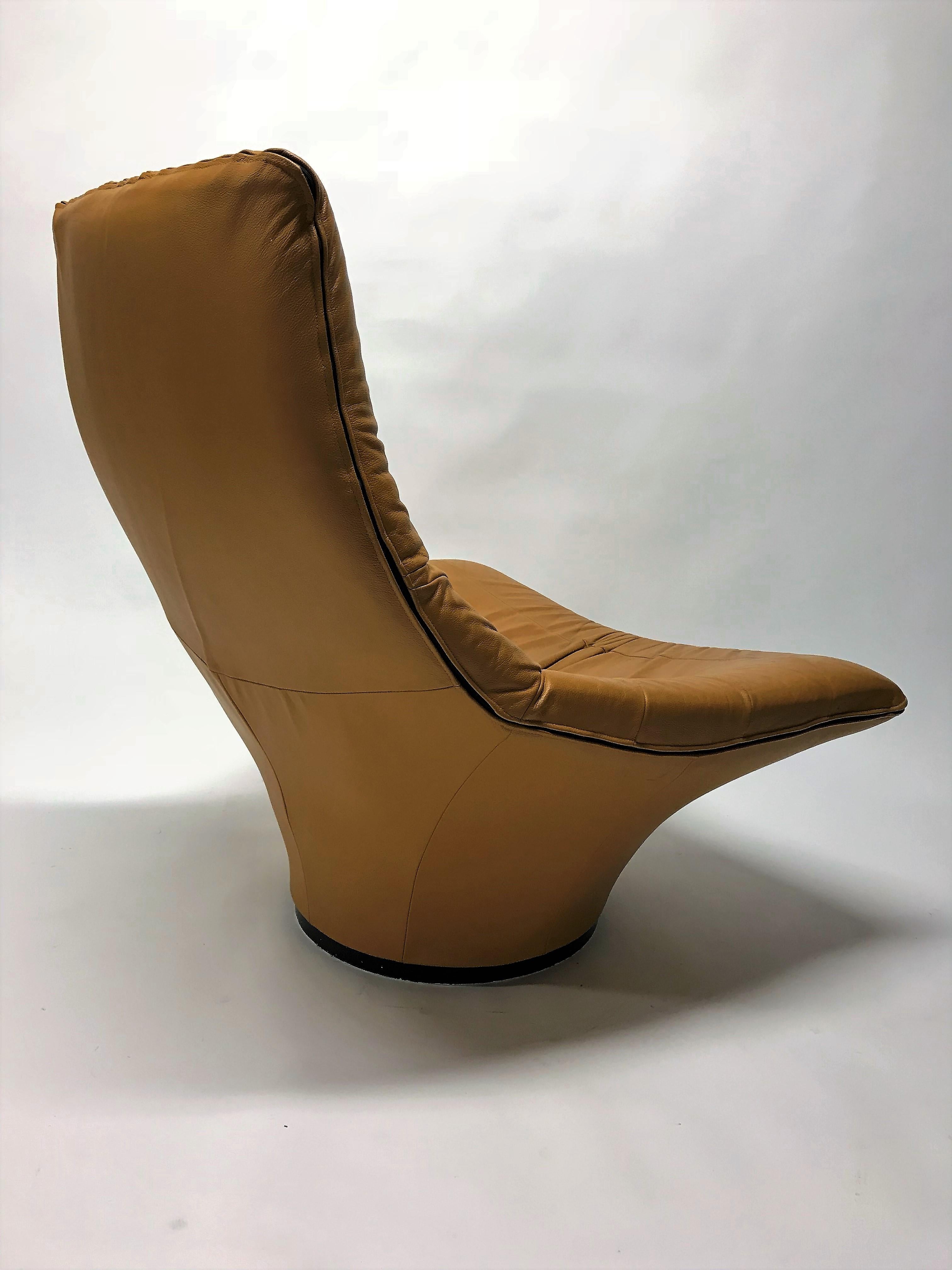 Vintage Leather Lounge Chair by Gerard Van Den Berg, 1970s In Good Condition In HEVERLEE, BE
