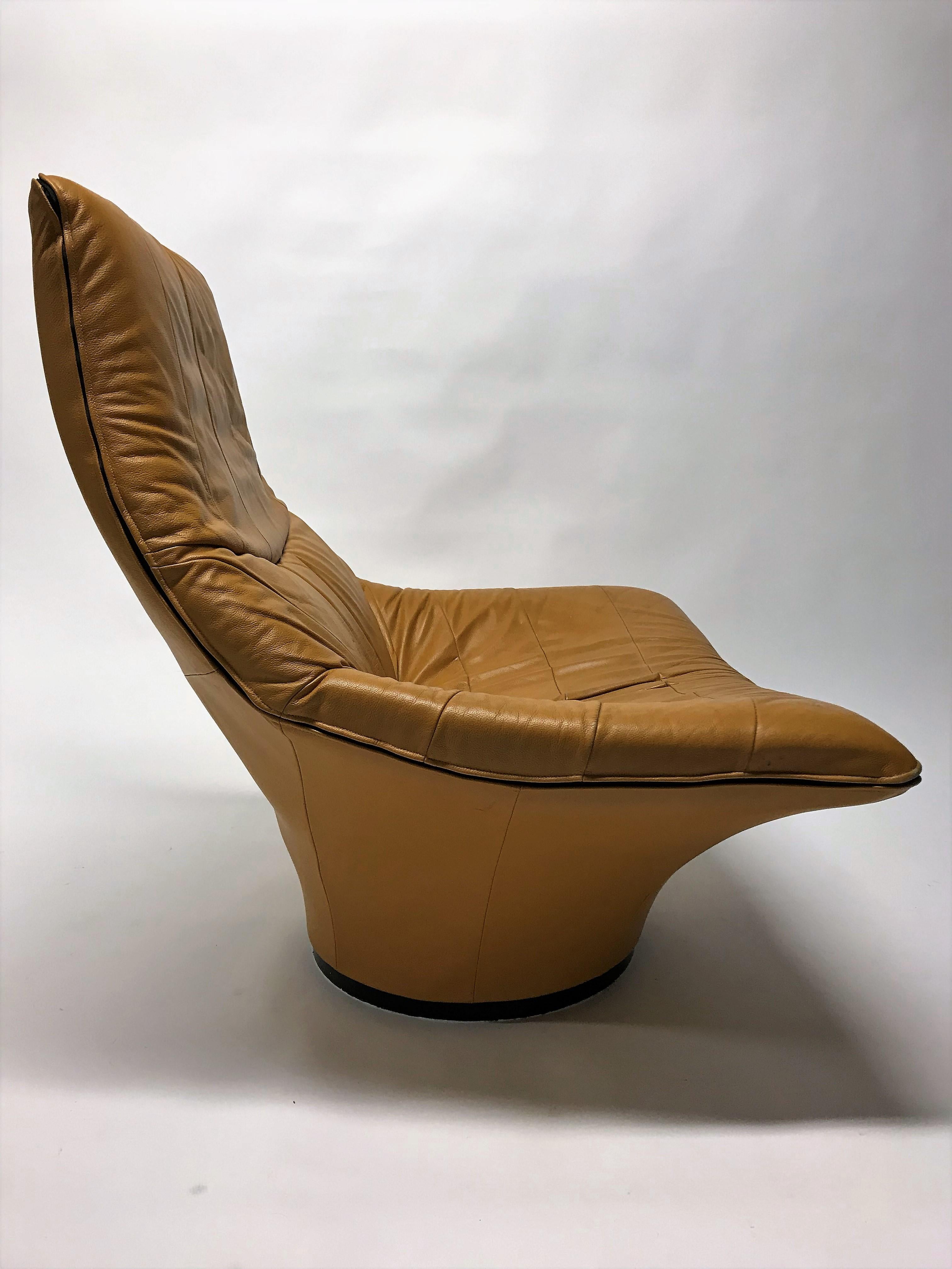 Late 20th Century Vintage Leather Lounge Chair by Gerard Van Den Berg, 1970s