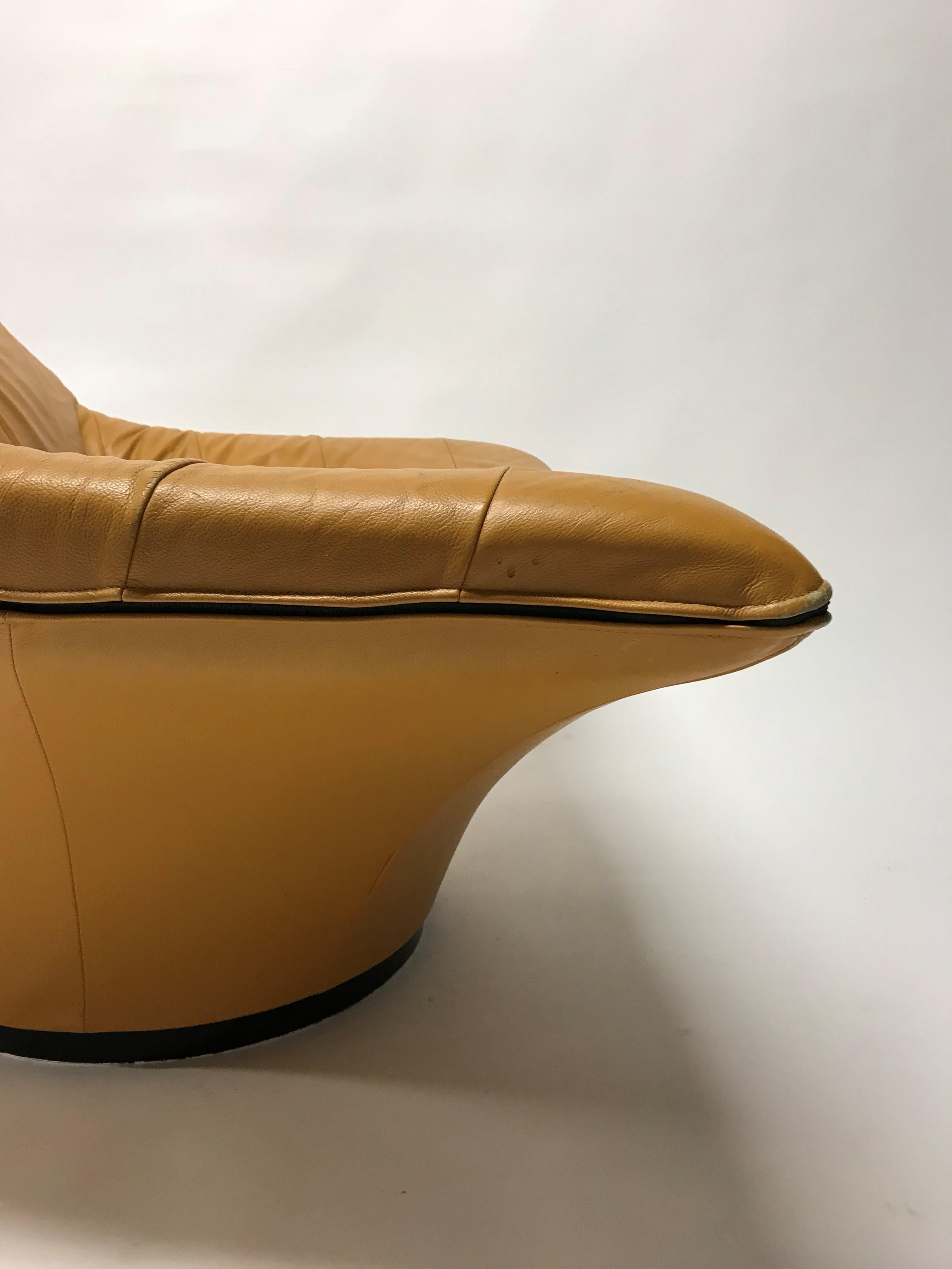 Vintage Leather Lounge Chair by Gerard Van Den Berg, 1970s 1