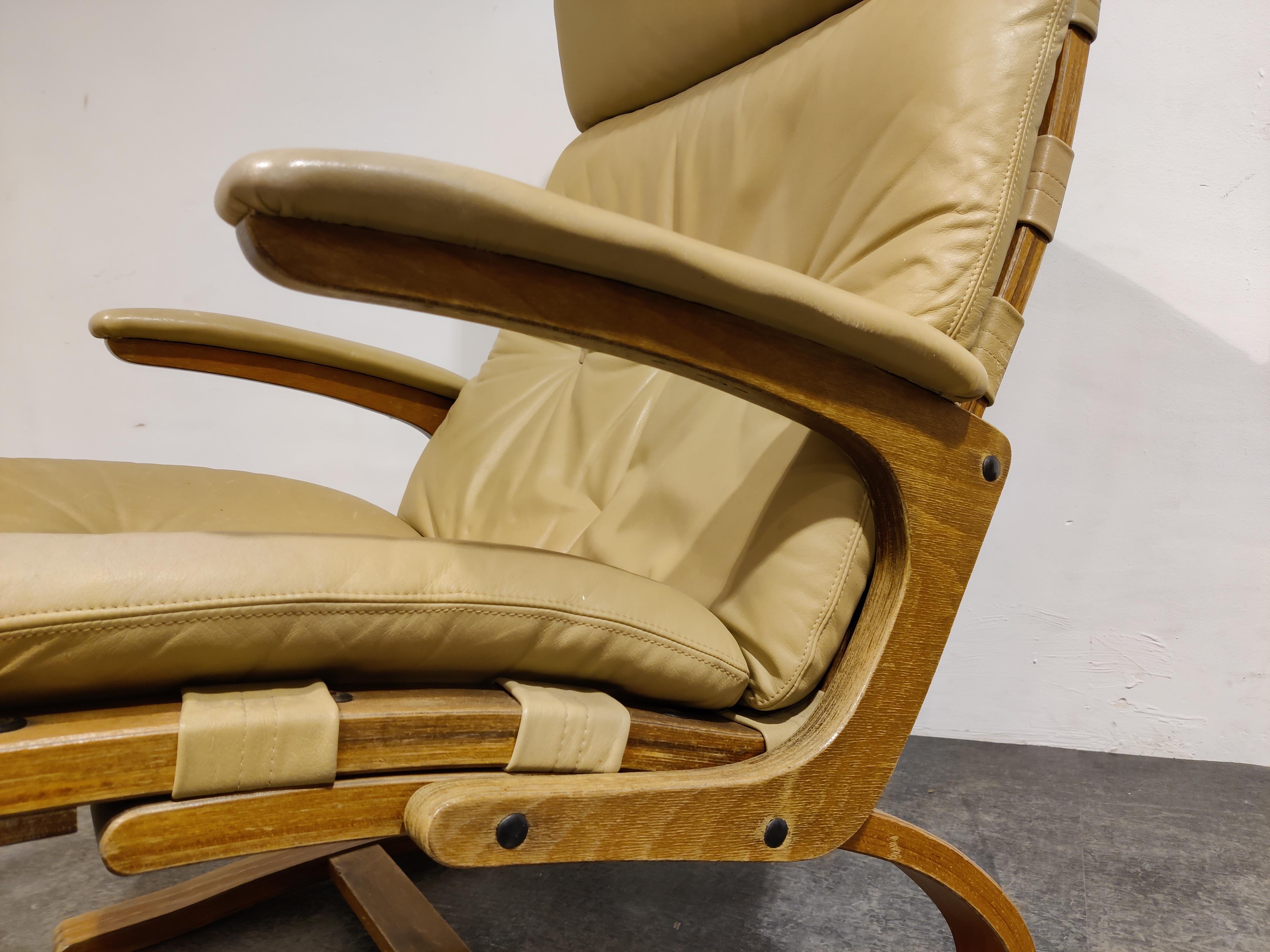 Vintage Leather Lounge Chair by Ingmar Relling, 1970s 2