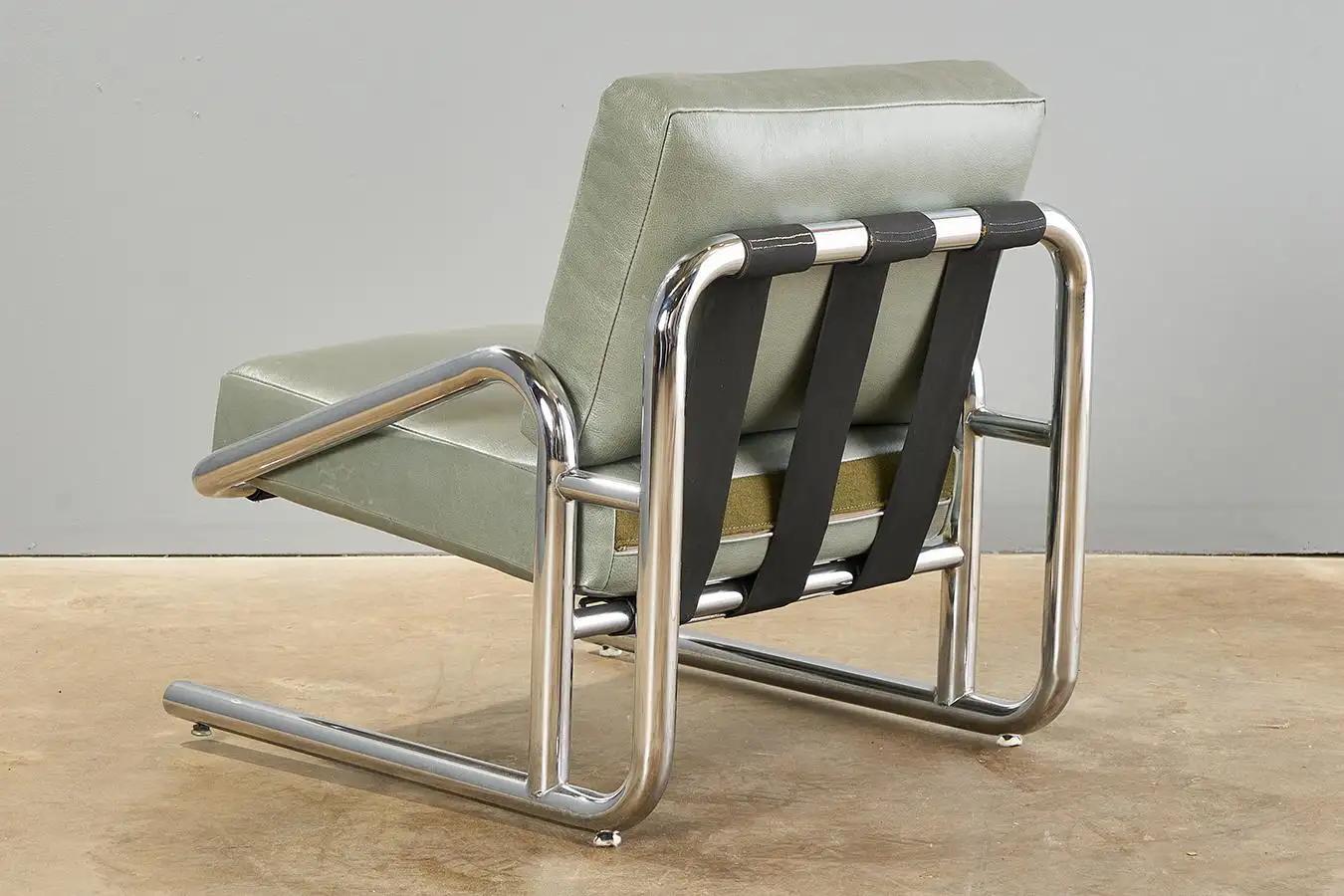 Post-Modern Vintage Leather Lounge Chair For Sale