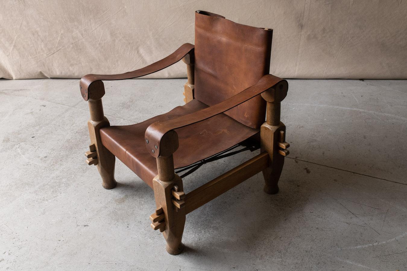 Mid-20th Century Vintage Leather Lounge Chair From Brazil, Circa 1960 For Sale
