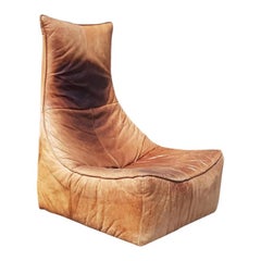 Vintage Leather Lounge Chair 'the Rock' by Gerard Van Den Berg for Montis, 1970s