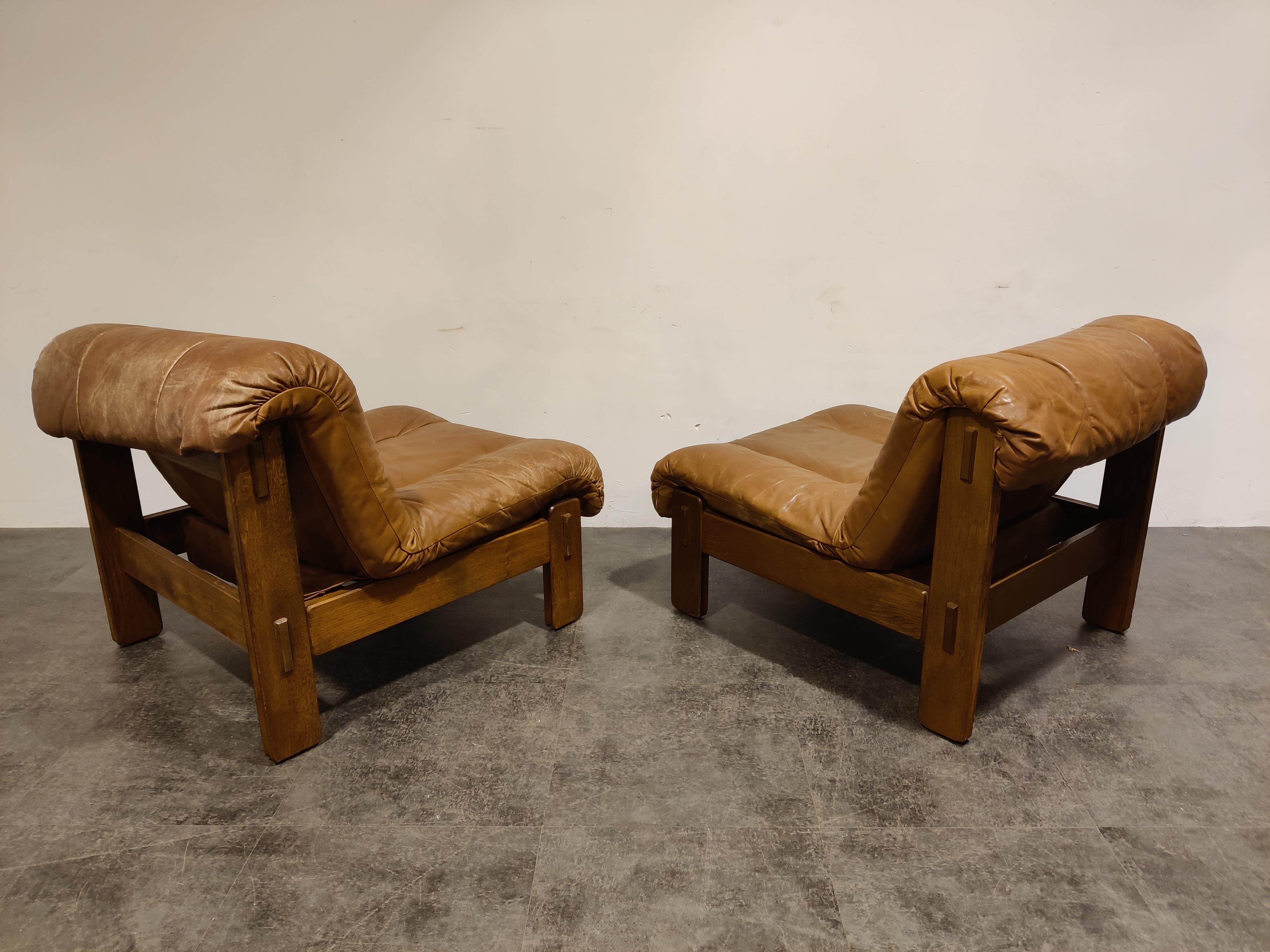 Late 20th Century Vintage Leather Lounge Chairs, 1970s